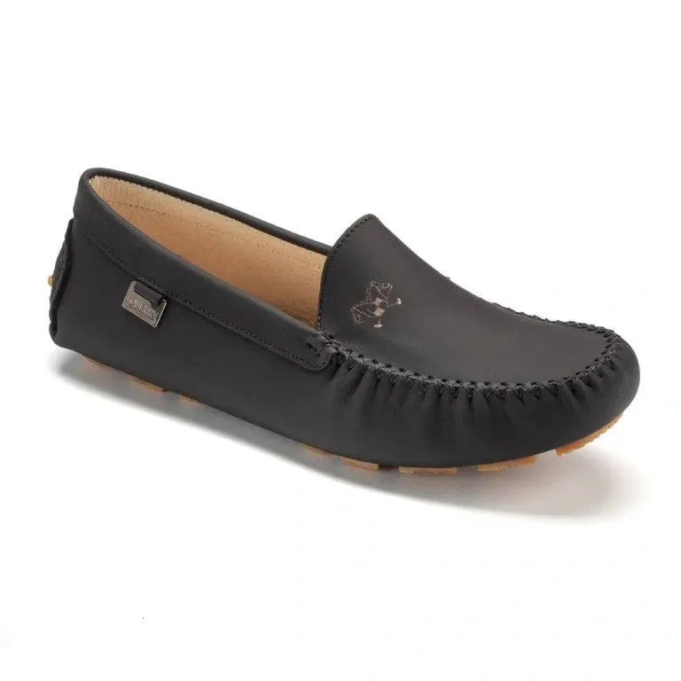 2549 - Black with Beige Sole Sahara Leather Soft Loafer for Girl by London Kids