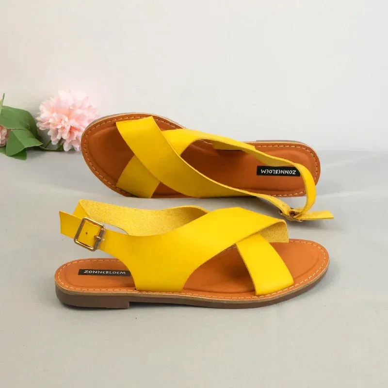 AMOZAE- - Fashionable Leather Sandals Summer Design for Women