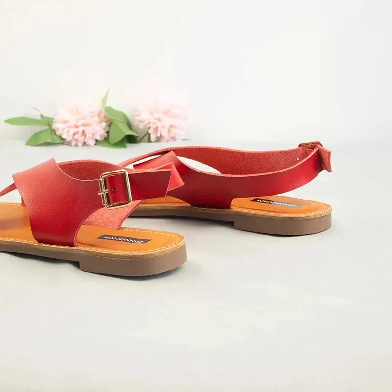 AMOZAE- - Fashionable Leather Sandals Summer Design for Women