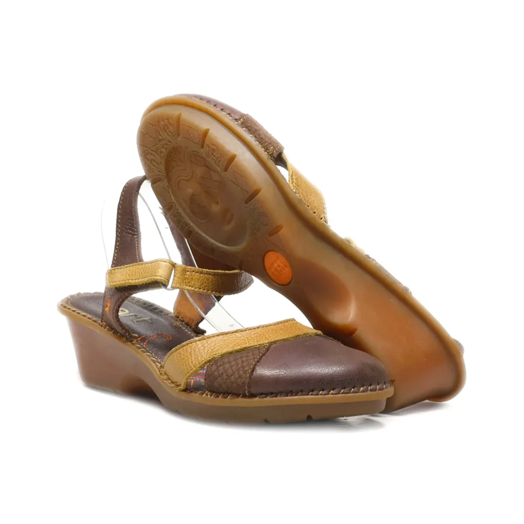 Art Wedge Sandals Leather Brown Colour For Women