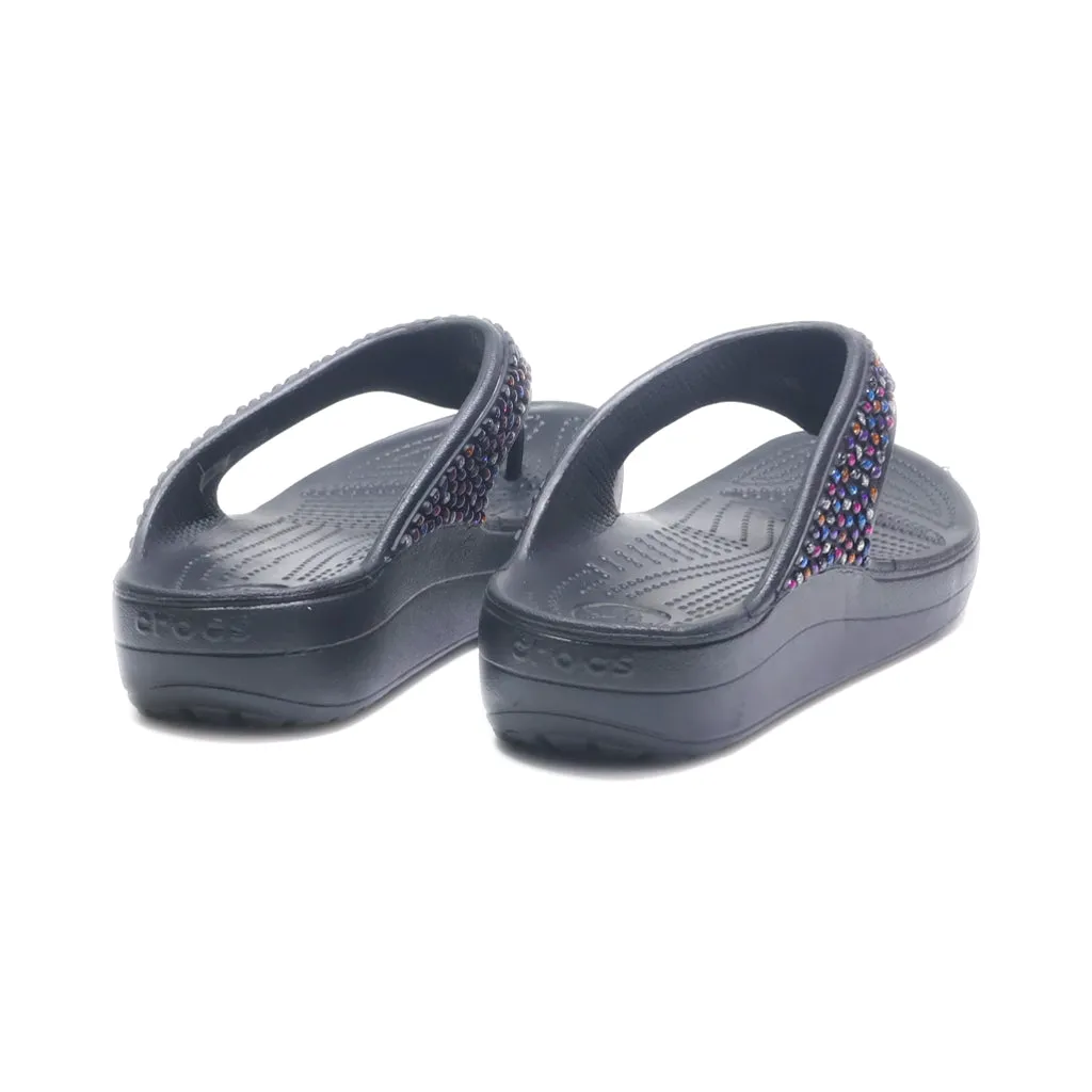 Crocs Sloane Flat Sandals Eva Black Colour For Women