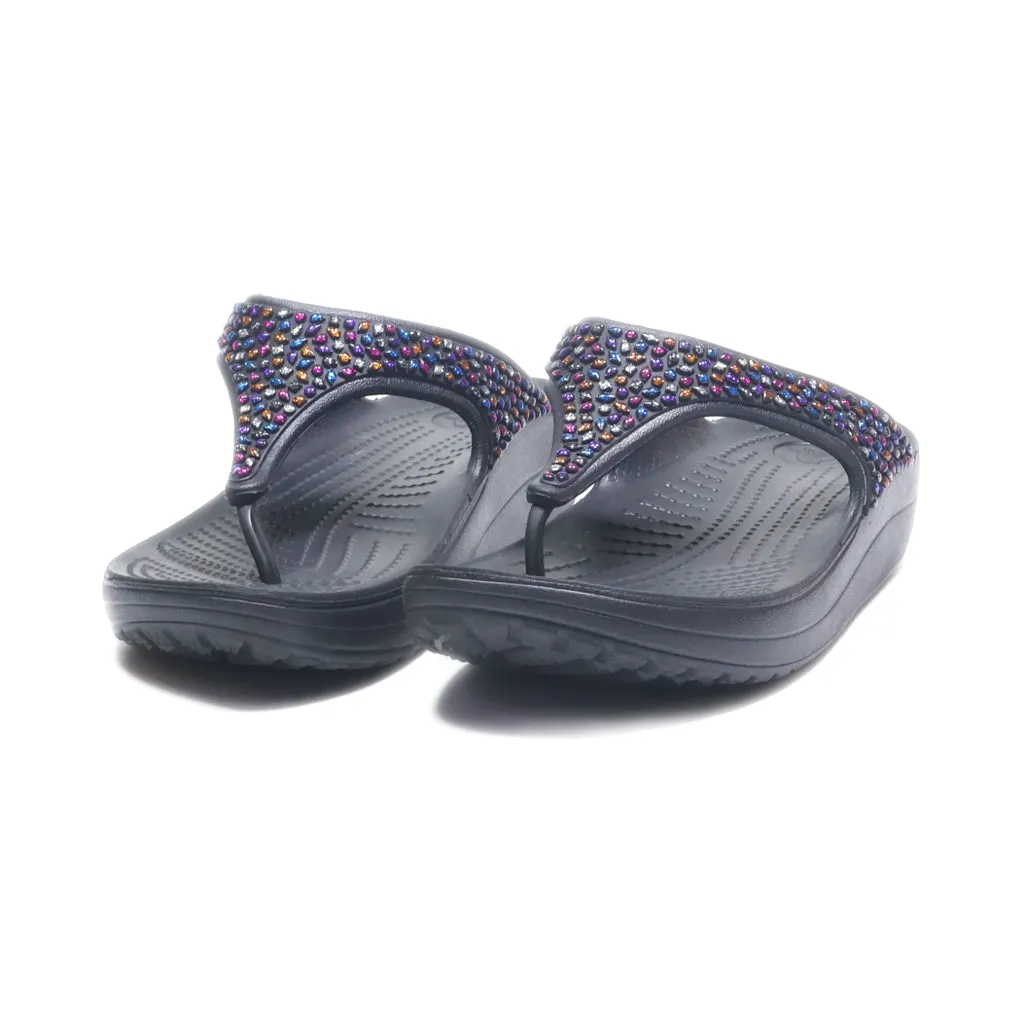 Crocs Sloane Flat Sandals Eva Black Colour For Women