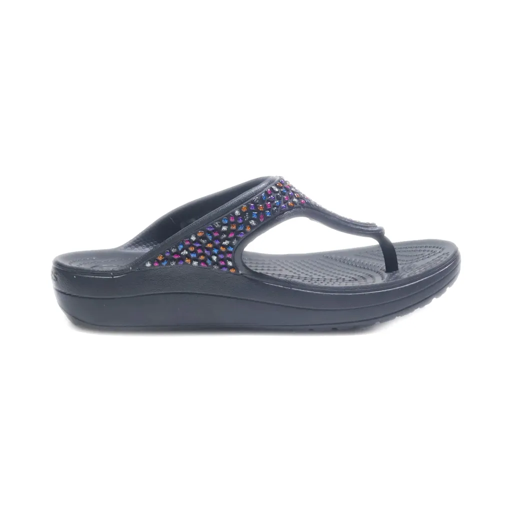 Crocs Sloane Flat Sandals Eva Black Colour For Women