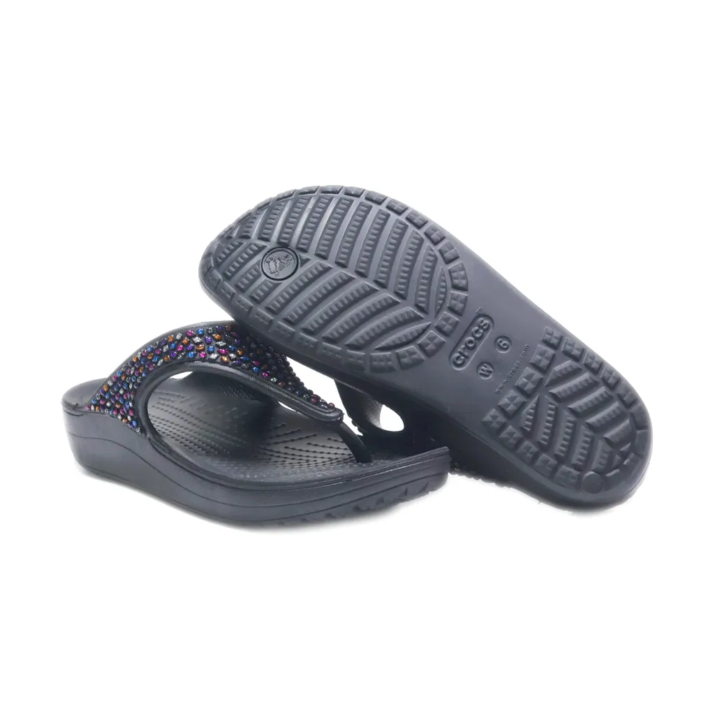 Crocs Sloane Flat Sandals Eva Black Colour For Women