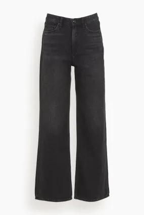 Featherweight Logan Mid-Rise Wide Leg Jean in Jet Black