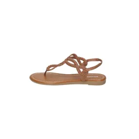 Graceland Slingback Flat Sandals Leather Brown Colour For Women