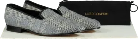 Lord Loafers Black/Grey Plaid Handmade Loafers UK 11