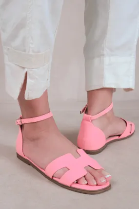 ROME CUT OUT STRAP WITH ANKLE STRAP IN PINK