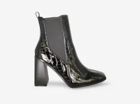 Tammy - Black Patent Square Toe Ankle Boots