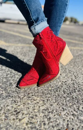 Very G Blinging Maze Red Bootie